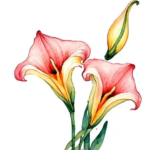 Three Cala Lily Flowers