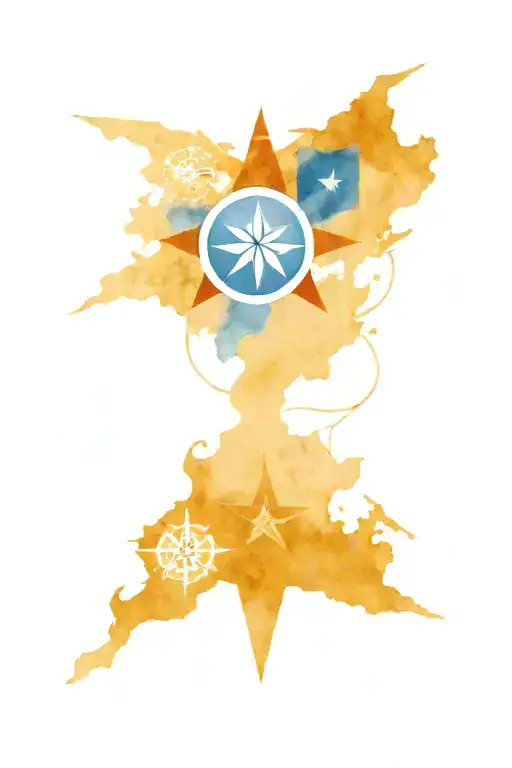 Flag Of Honduras On The Back And A Compass