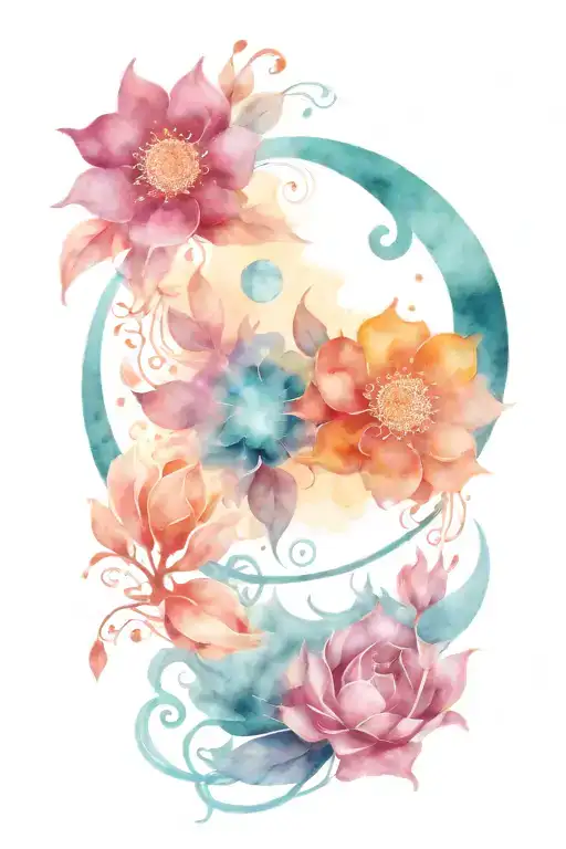 Boho Moon And Ornamental Design