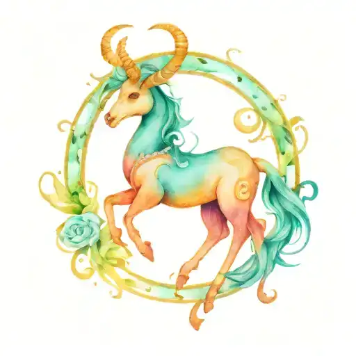 Capricorn Symbol Integrated