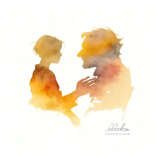 Father And Daughter Silhouette Formed