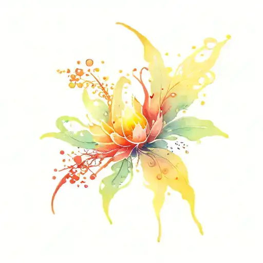 Spirsl Water Splash With Sunrise