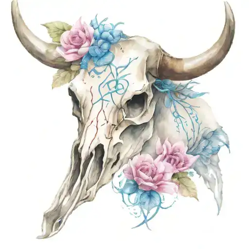 Birthdate Roman Numerals Western Bull Skull