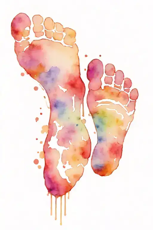 Artwork To Honor The Loss Of My Daughter To Trisomy-13 Using Her Footprints In The Design