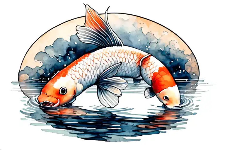 Koi Fish Swimming