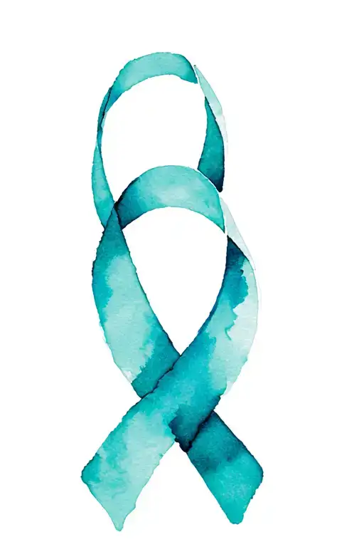 Teal Cancer Ribbon