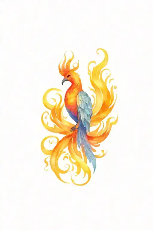 Phoenix Rising From Flames