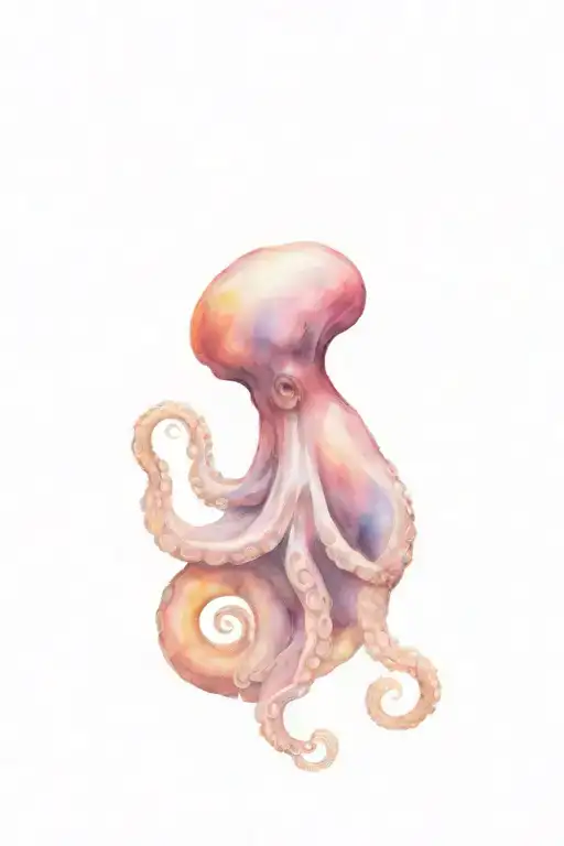 Octopus Holding Seashell Held Delicately