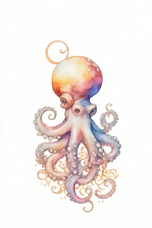 Octopus Holding Seashell Held Delicately