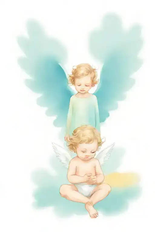 Simple And Small Design For A Lost Baby Angel Watching