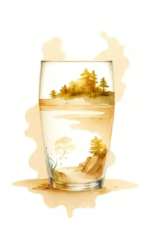 A Beach Made From A Broken Hour Glasses Sand That Leads To A River Into A Forest