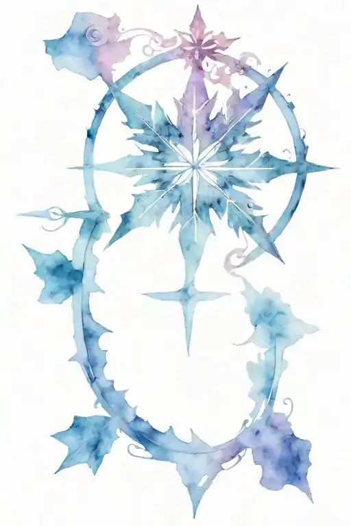 Snowflake And Compass Design
