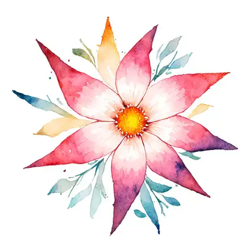 Flower With 8 Pointed Star