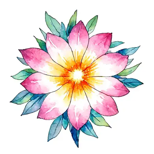 Flower With 8 Pointed Star