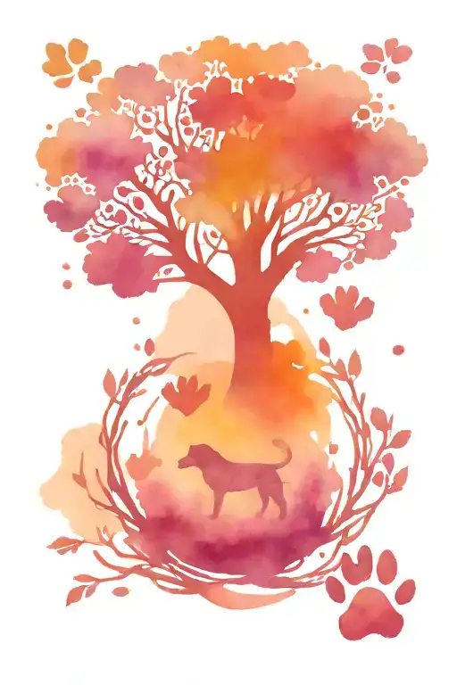 Tree Of Life Dog Paw Print Inside