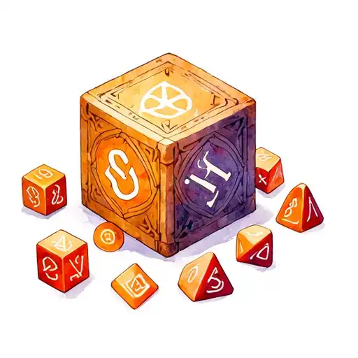 Medieval Giants Club With Dnd Dice Surrounded