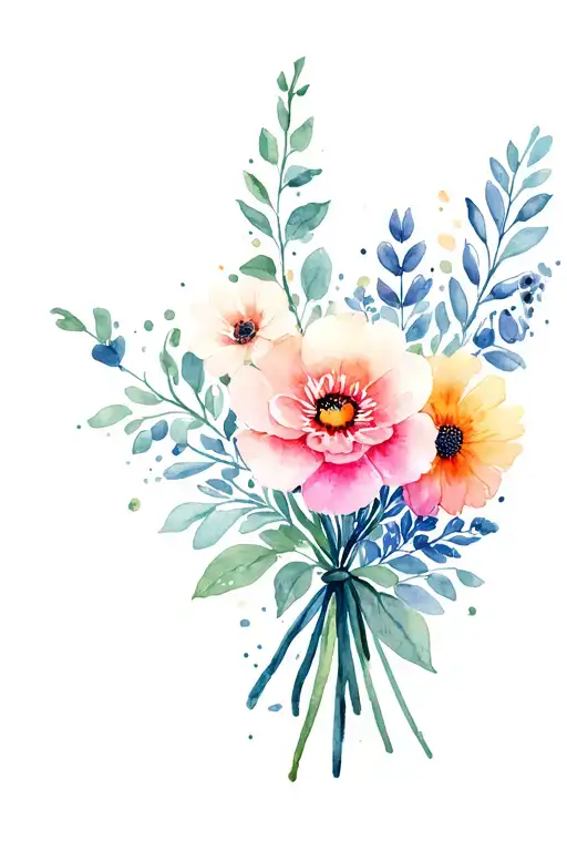 Birth Flower Bouquet Tied