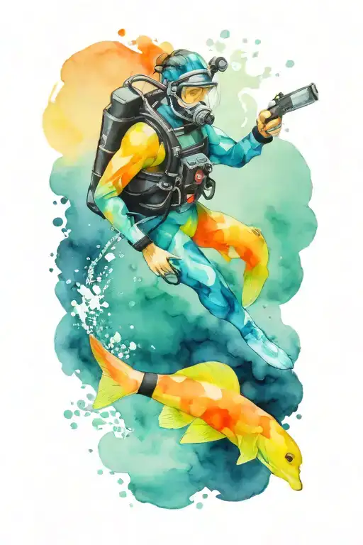 Scuba Diver Side View