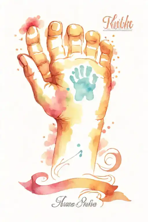 Baby Handprint Time Of Birth Name Weight And Date