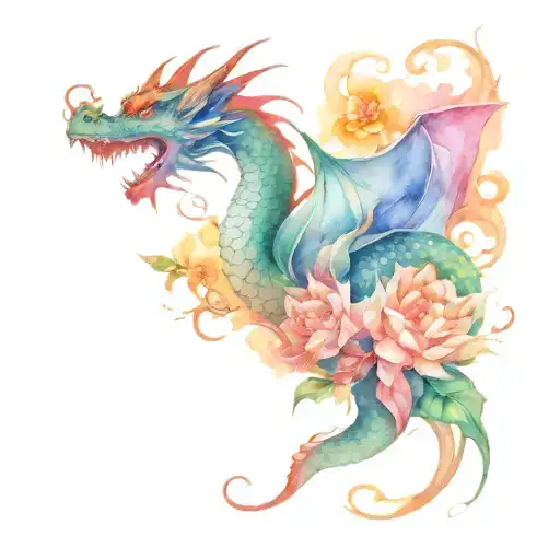 Dragon And Flower Growing