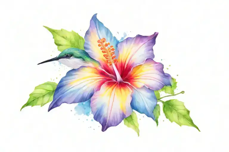 Hibiscus Flower Humming Bird