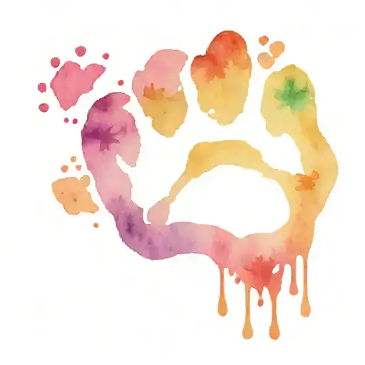 Rainbow Bridge Dog Paw Print