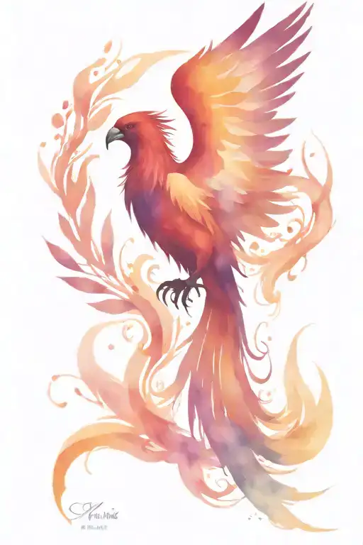 Phoenix Fighting Raven Flying