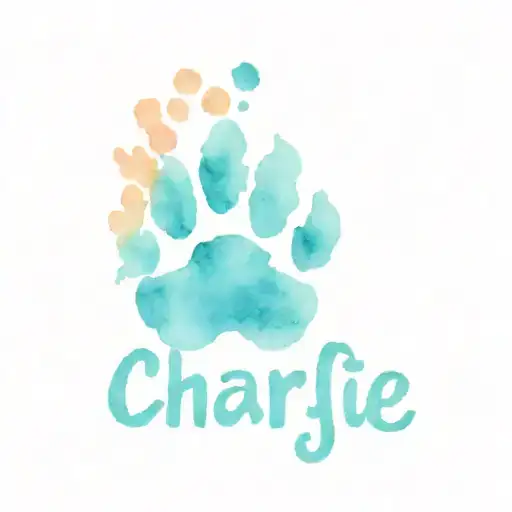 Cat Paw Print With Name Charlie Written Underneath