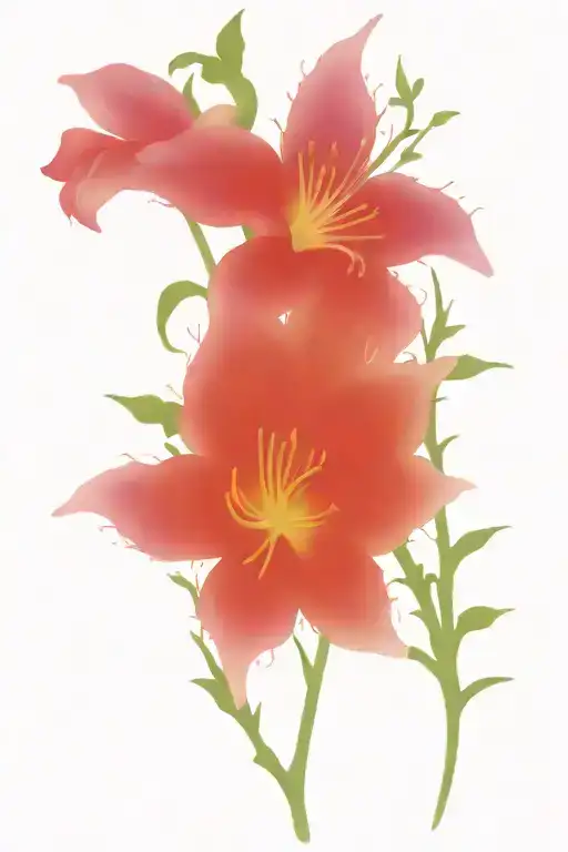 Columbine Flower And Tree Of Life