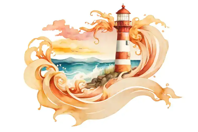 Lighthouse With Waves Crashing