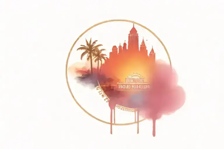 Las Vegas Sign In The Background Looking Through Lens