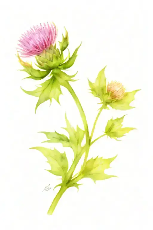 Thistle And 4 Leaf Clover