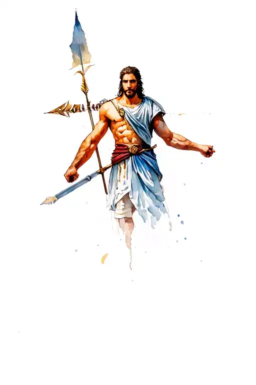 Greek Warrior With One Arrow Left Arm Sleeve