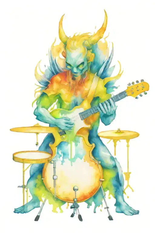 Angel Guitarist Drummer Monster Galaxy