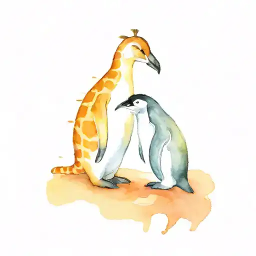 Penguin And Giraffe
