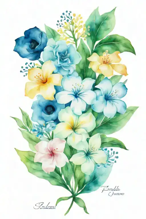 Hawaiin Family With Simple Birth Flowers Growing