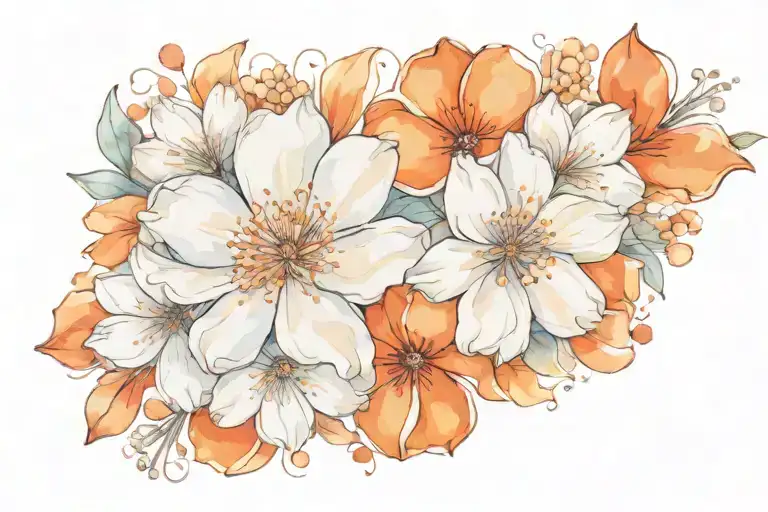 Flower Bracelet With Oranges