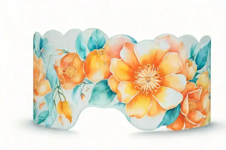 Flower Bracelet With Oranges Intertwined