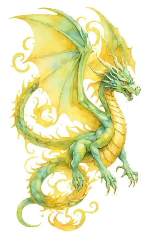 Blue Dragon With Fantasy Wings