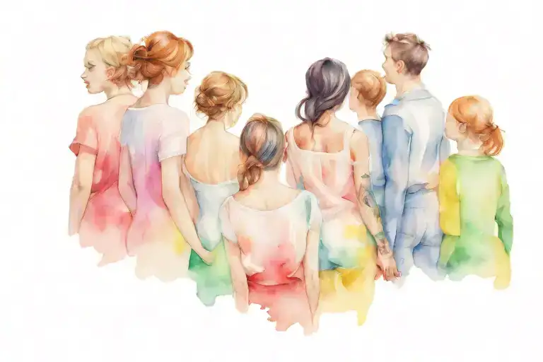 Ten People Standing In Line Facing Camera