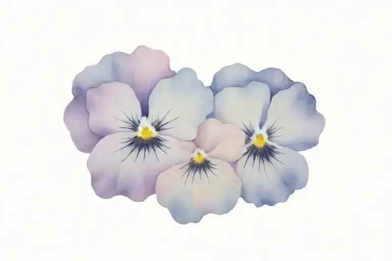 Circle Of Pink And Purple Pansy Flowers