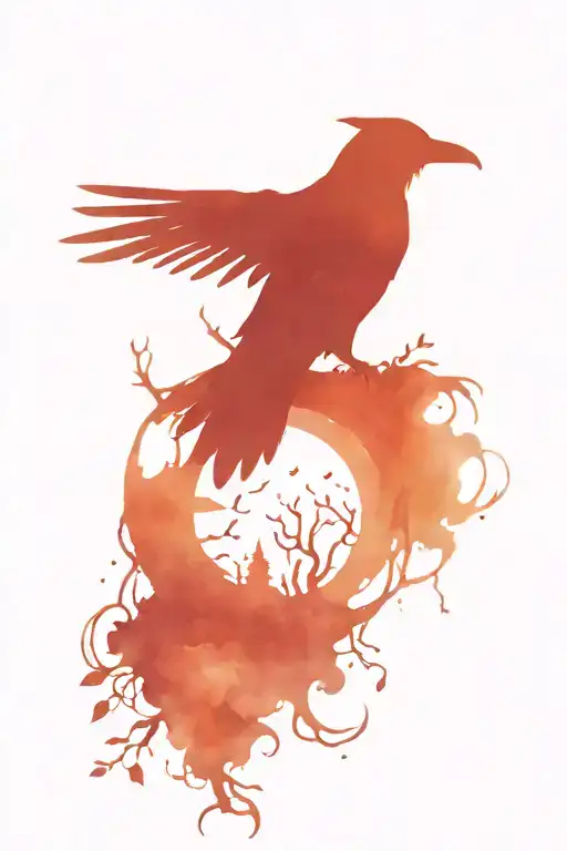 Raven Witch Moon Forest