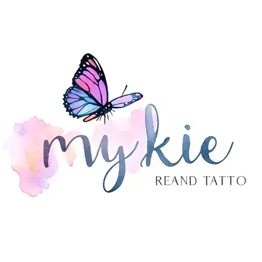 Cursive Name Tattoo Reading Mykie With A Butterfly Connected At The End Of The Word