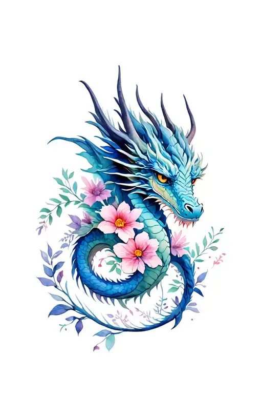 Dragon Books Flowers Intertwined