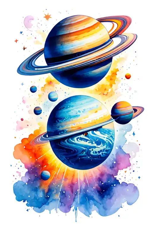 Dj Subatomic Supernova With A Ring Of Planets Orbiting