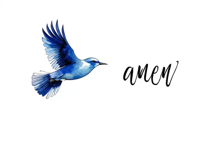 Amen With A Bird Flying
