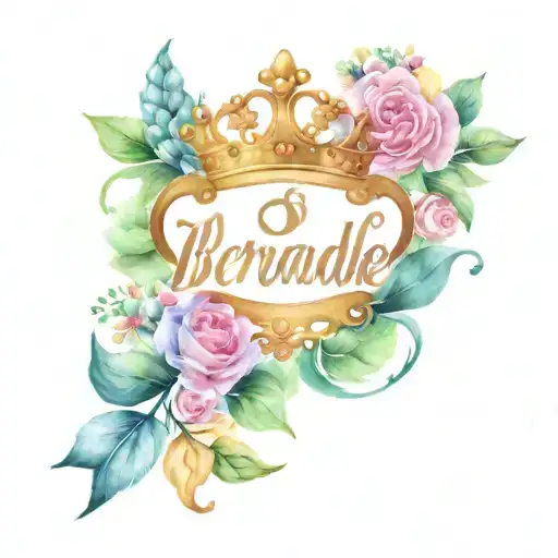 Bernadette Name Tattoo And A Queen Crown