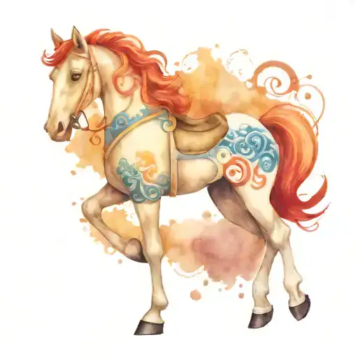 Carousel Horse With Gear Integrated