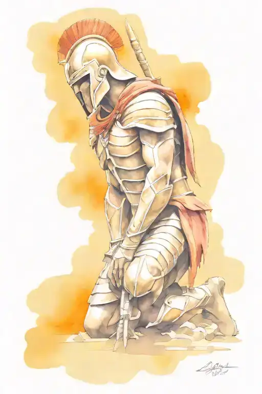 Spartan Warrior Kneeling