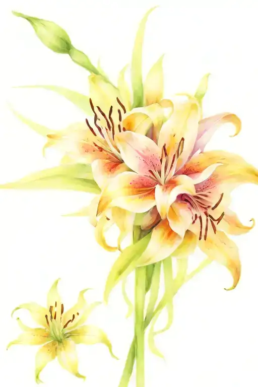 Lily And Spider Lily Intertwined